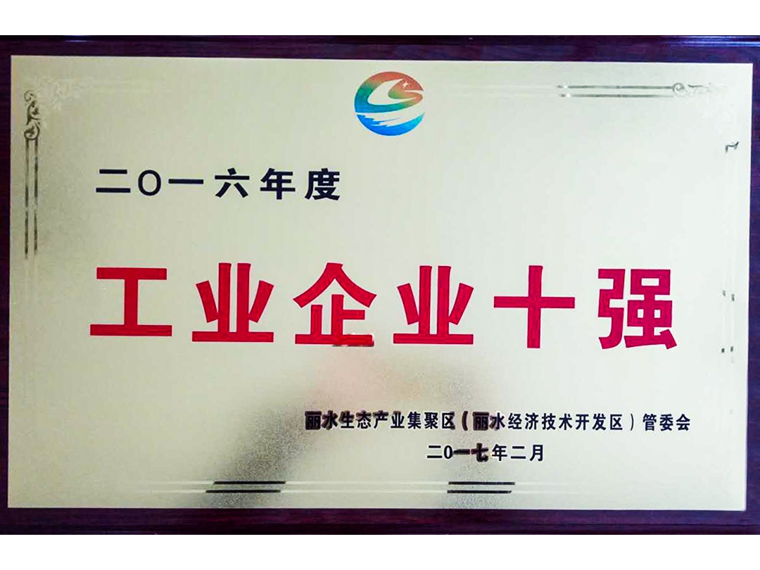 2016年度麗水經(jīng)濟(jì)開發(fā)區(qū)工業(yè)企業(yè)十強(qiáng)